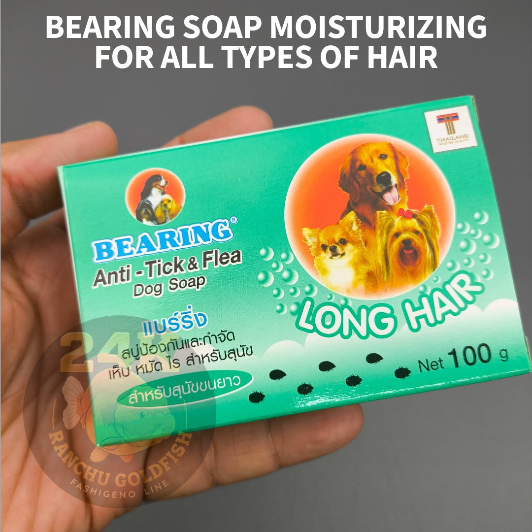BEARING Dog Soap 100g Anti Tick & Flea, Moisturizing Pet Soap for Puppies, Long Hair & All Breeds