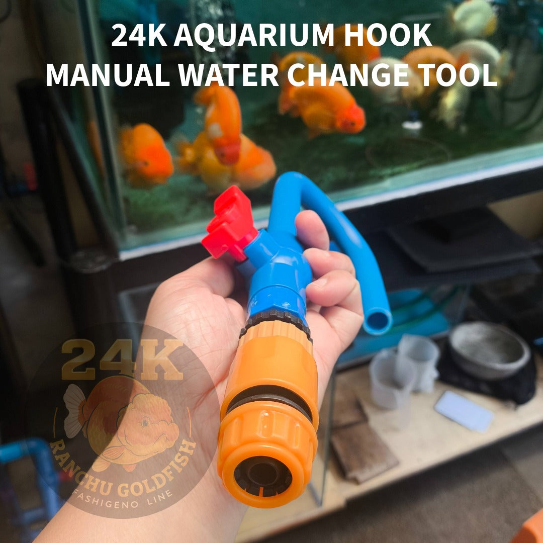 24K Aquarium Hook PVC Water Change Tool With Control Valve & Quick Connector DIY Water Changer for Fish Tank