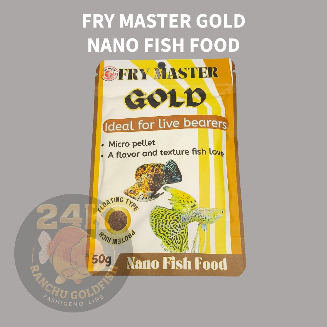FRY MASTER Gold Nano Fish Food 50g Micro Pellet Floating Feed for Guppy, Molly, Platy & Livebearers