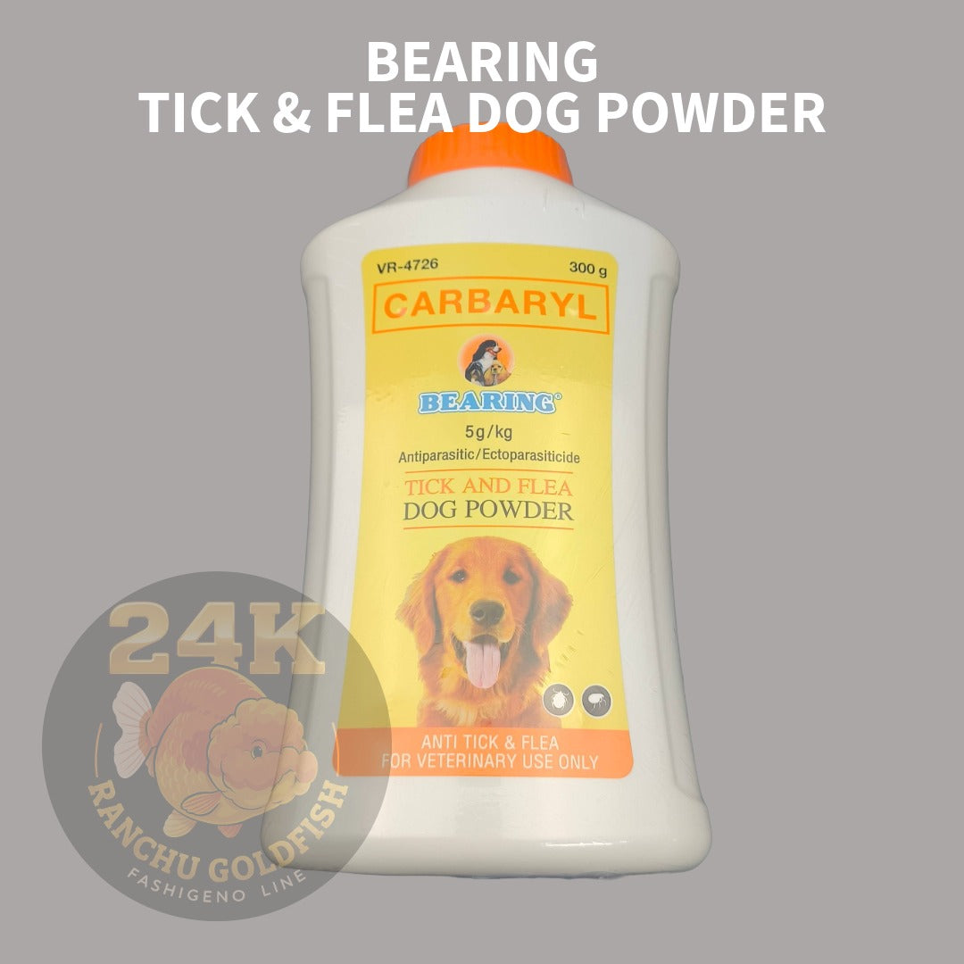 BEARING Tick & Flea Dog Powder Anti-Parasite Powder (Carbaryl) Kills Ticks, Fleas & Mites Dog Grooming Treatment