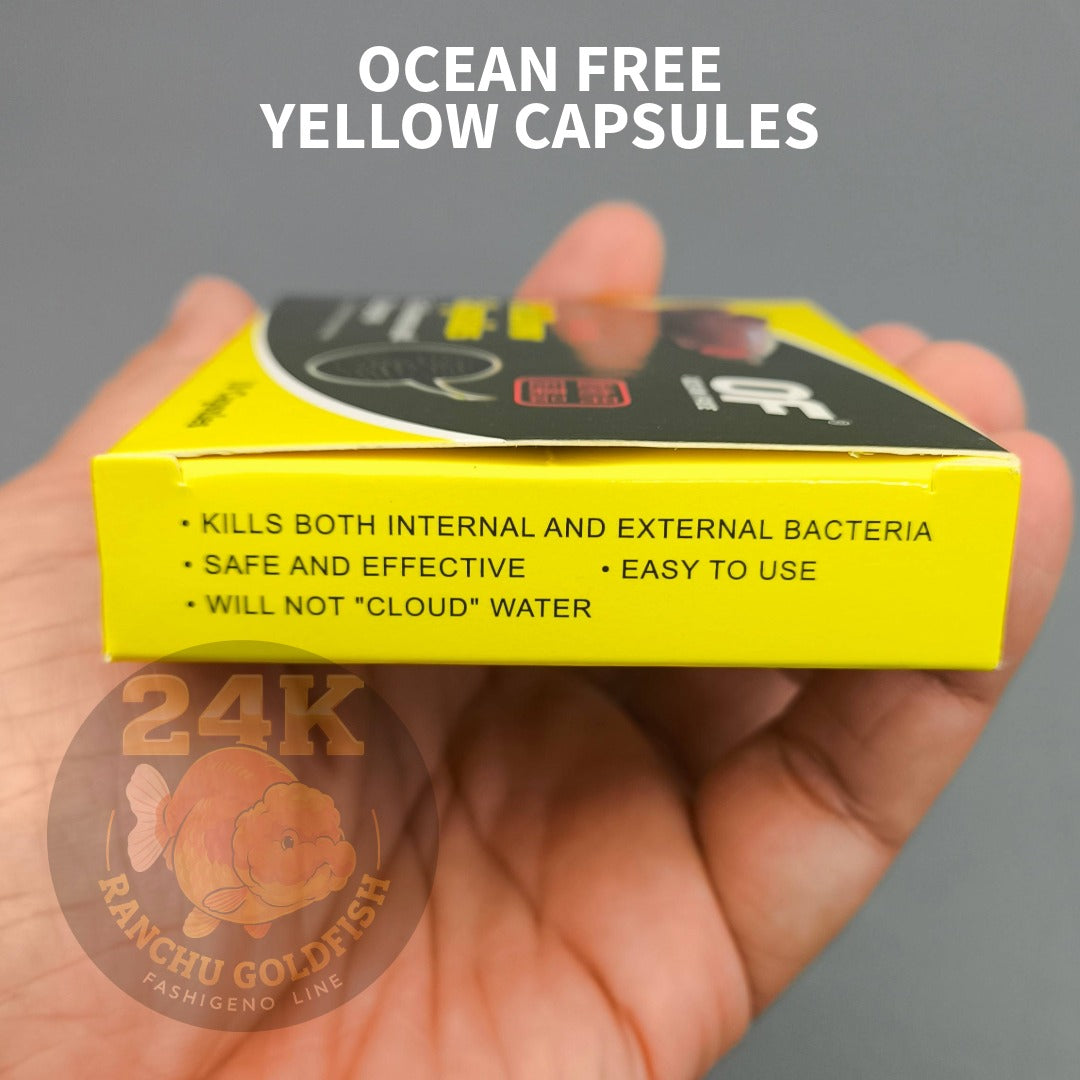 Ocean Free Yellow Capsules Aquarium Use 10pcs Water Care Support for Arowana Stingray Fish