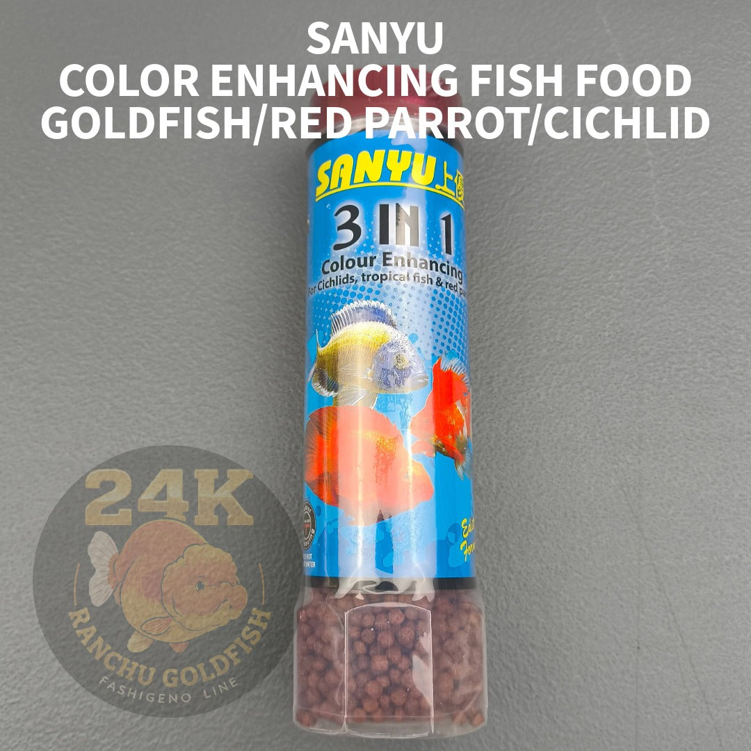 SANYU Color Enhancing Fish Food for Goldfish/Red Parrot/Cichlids Fast Colour Pellets 3 in 1 Aquarium Fish Food