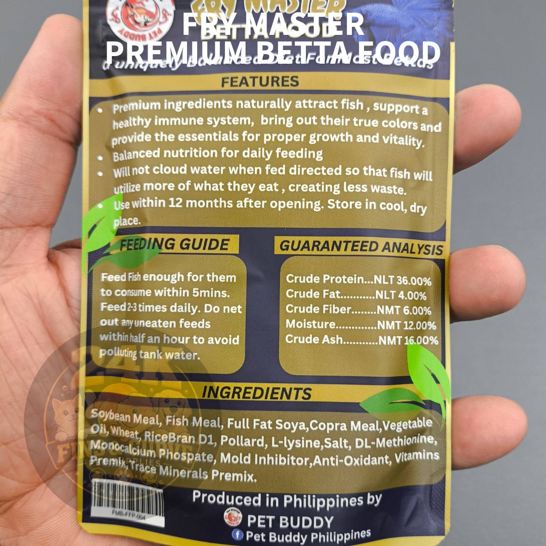 FRY MASTER Premium Betta Food Micro Pellet Daily Feed for Betta Fish Natural Formula 50g
