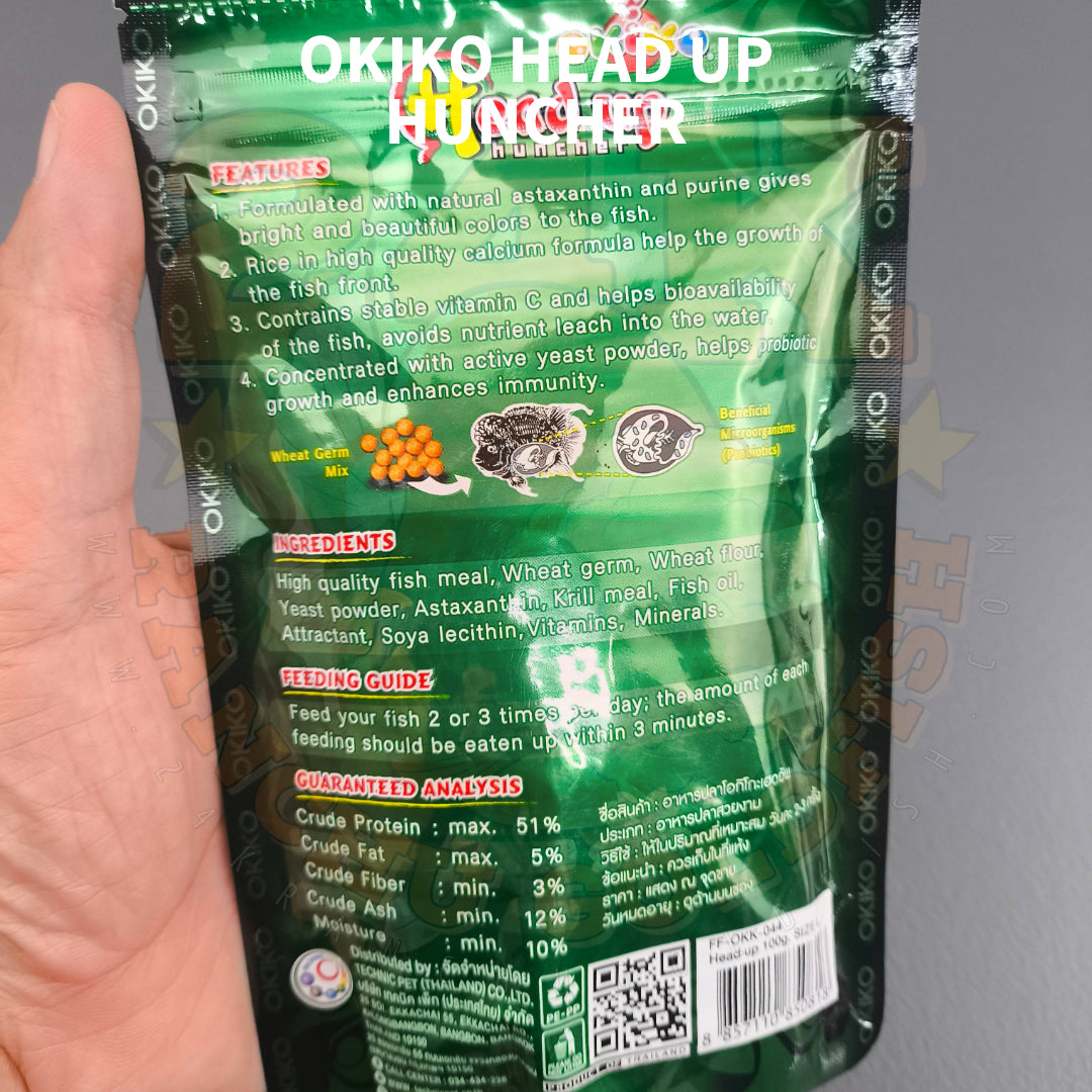 Okiko Green Head Up Huncher for Flowerhorn Original Thailand