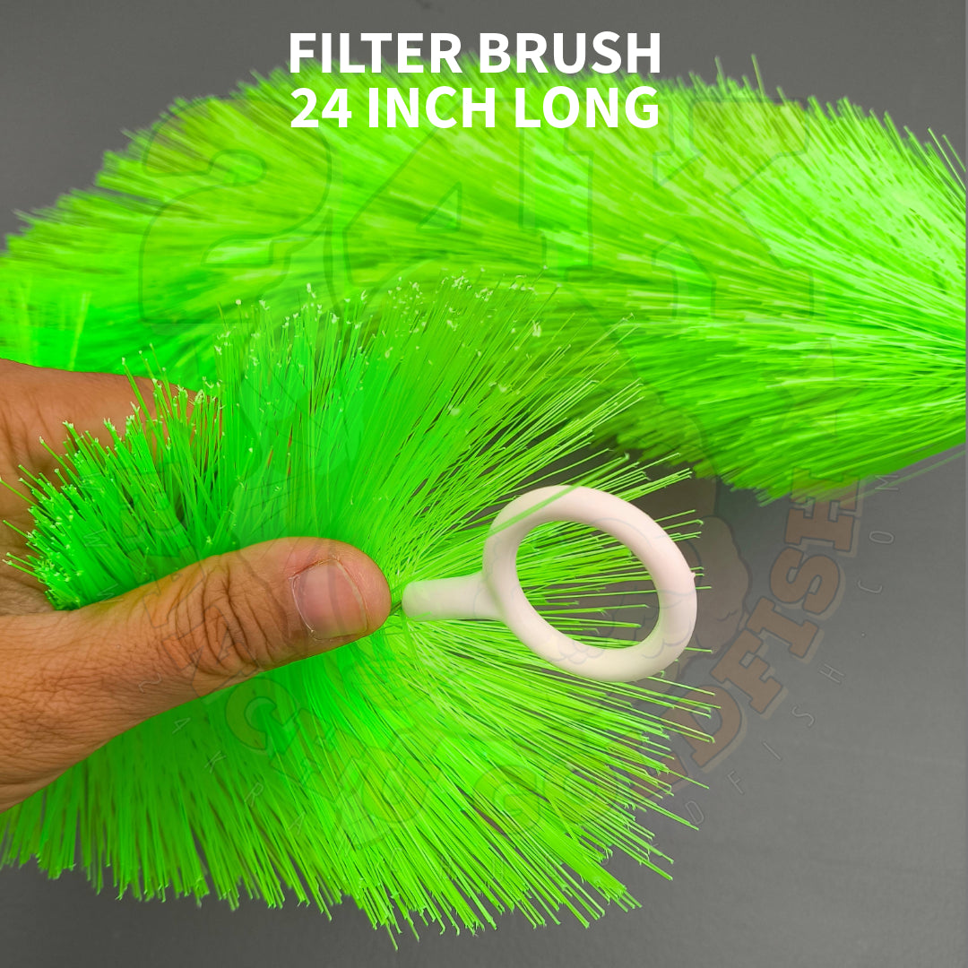 Filter Brush Green 24 inches Long for Koi Pond, Fish Tank Aquarium, Water Garden, Pond Skimmer Filter
