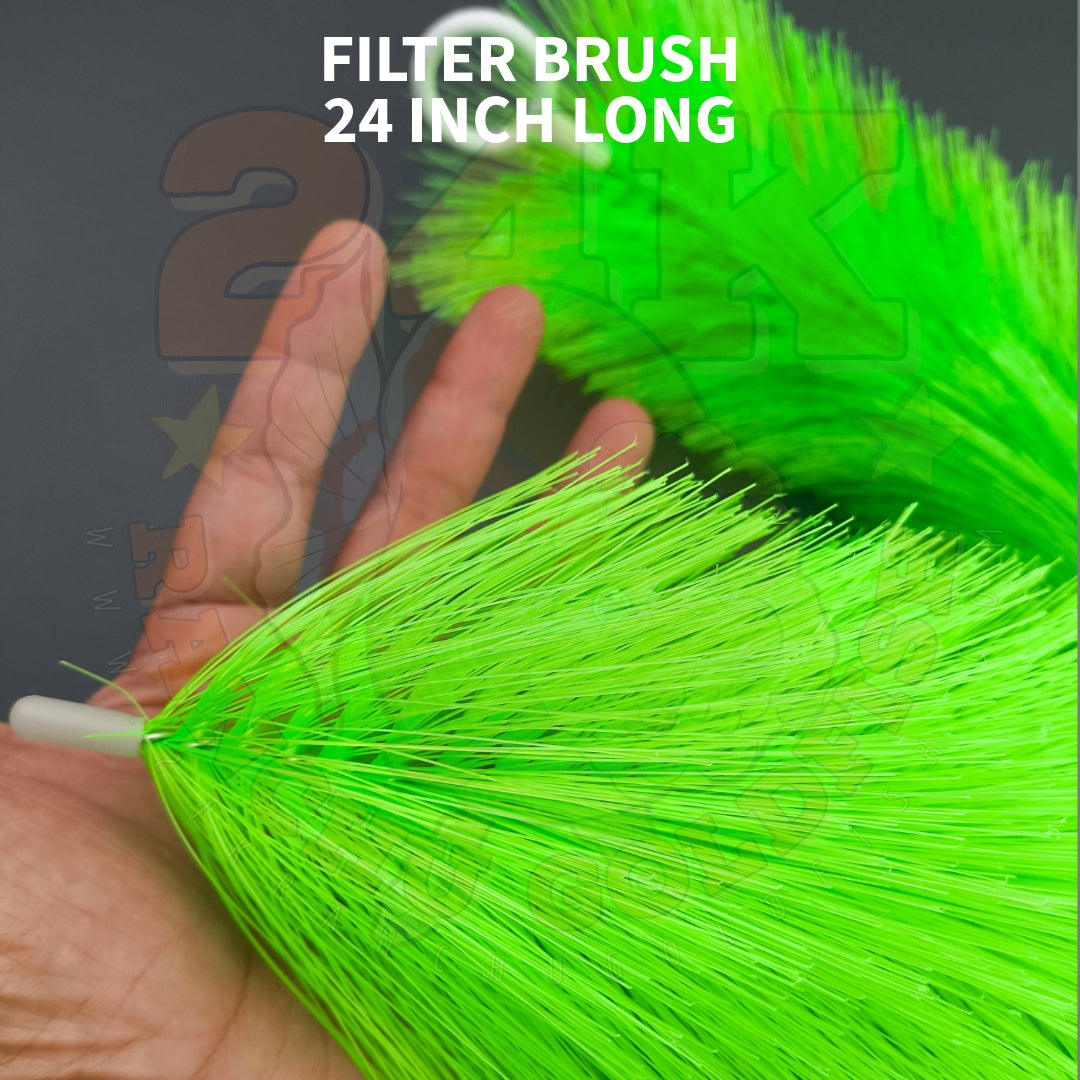 Filter Brush Green 24 inches Long for Koi Pond, Fish Tank Aquarium, Water Garden, Pond Skimmer Filter