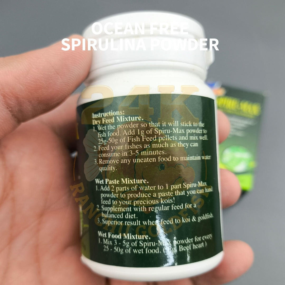 Ocean Free Spiru-Max 100% Spirulina Powder for Color Enhancement and Faster Growth