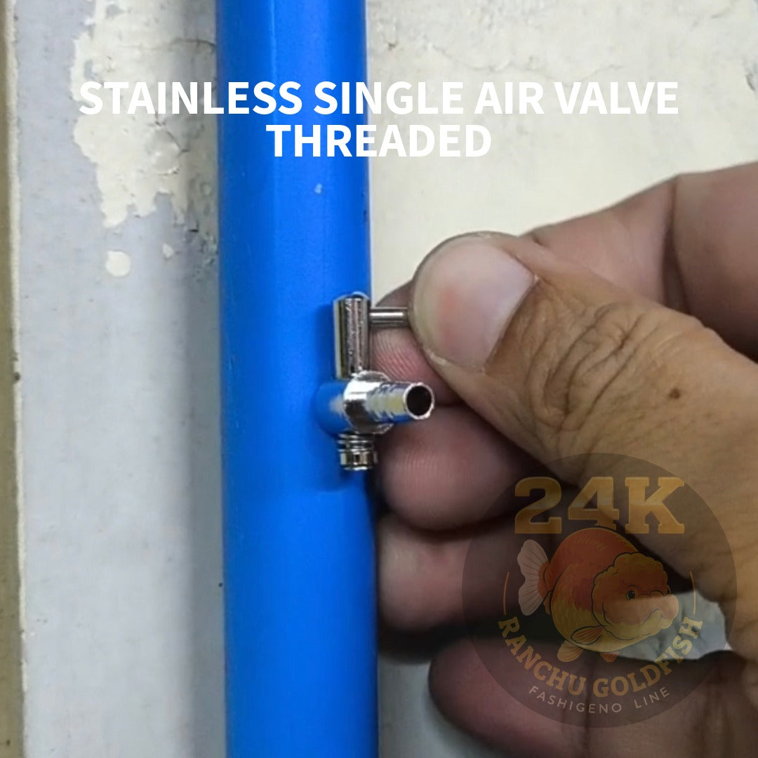 Air Valve Splitter Threaded Stainless Single Connector Durable Aquarium Air Flow Control