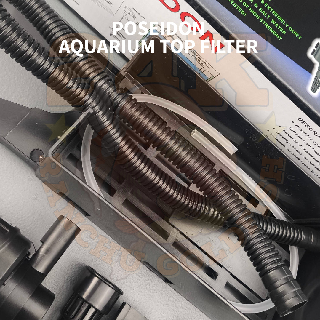 Poseidon Top Filter Overhead Filter Set for 20gal to 100gal Aquarium Tanks