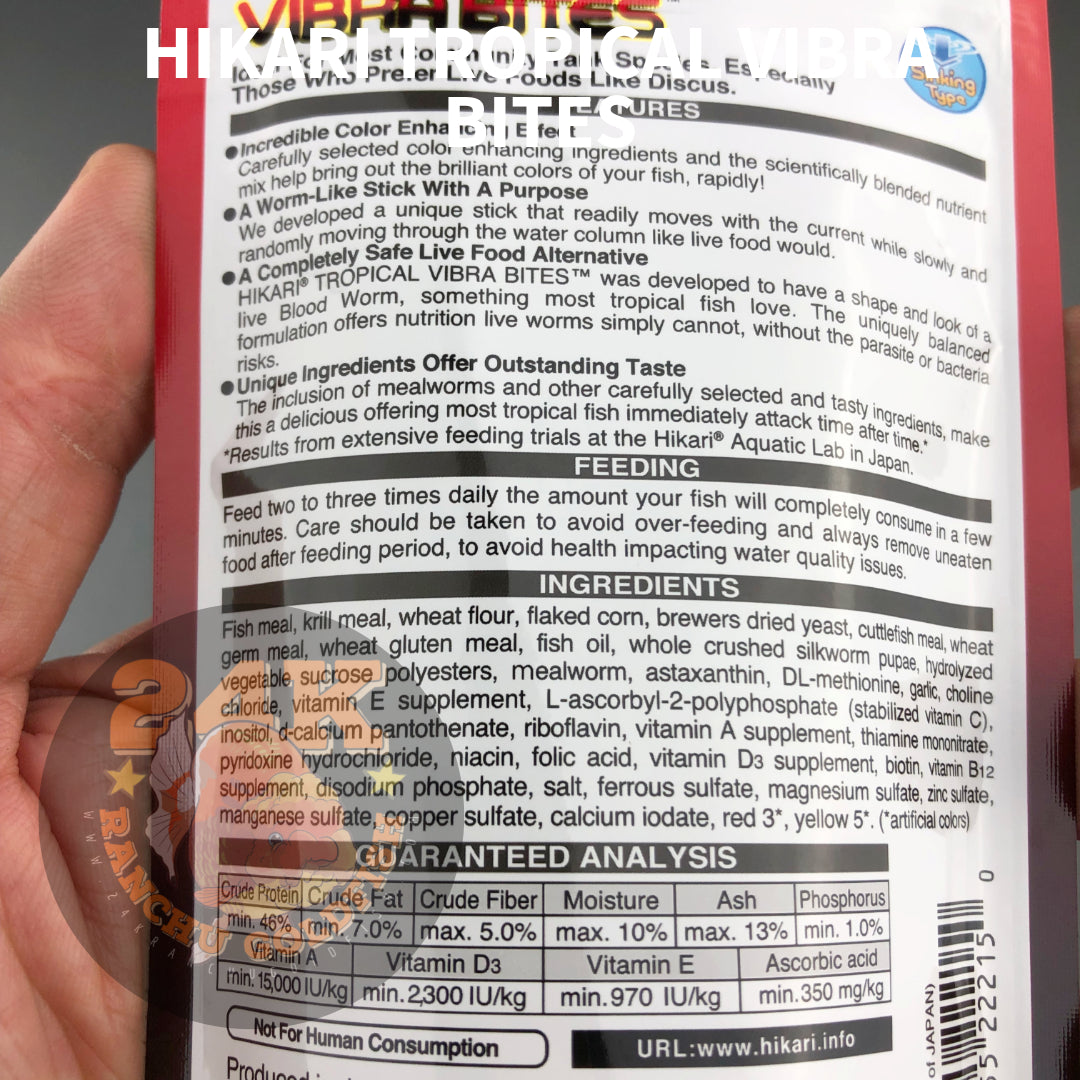 Hikari Tropical Vibra Bites For Tropical Fish Who Prefer Live Foods Original Japan