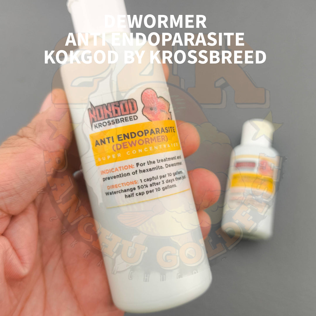 Kokgod Dewormer Anti Endoparasite Hexamita Ornamental Fish Medication for Flowerhorn, Goldfish, Etc 100ml/125ml