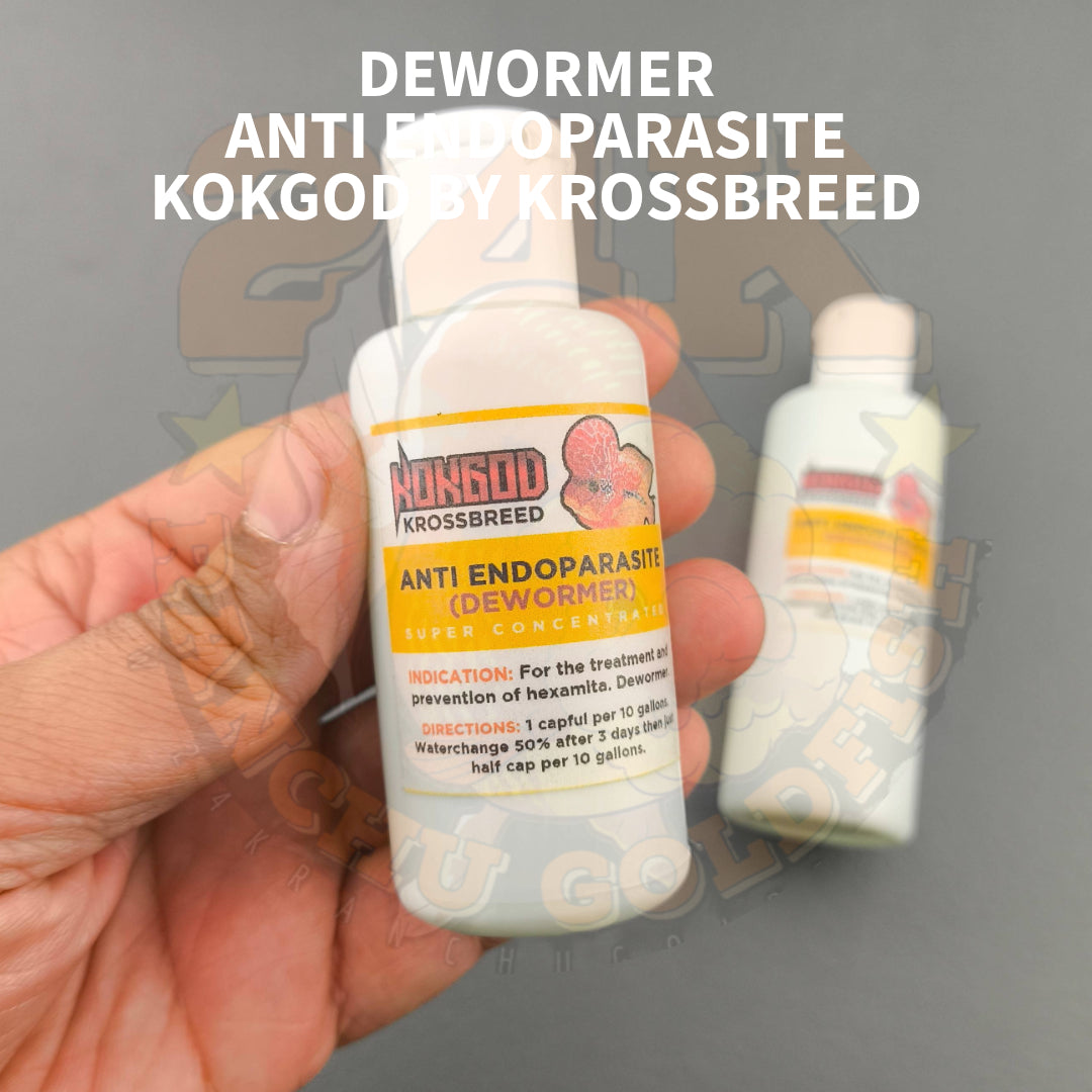 Kokgod Dewormer Anti Endoparasite Hexamita Ornamental Fish Medication for Flowerhorn, Goldfish, Etc 100ml/125ml