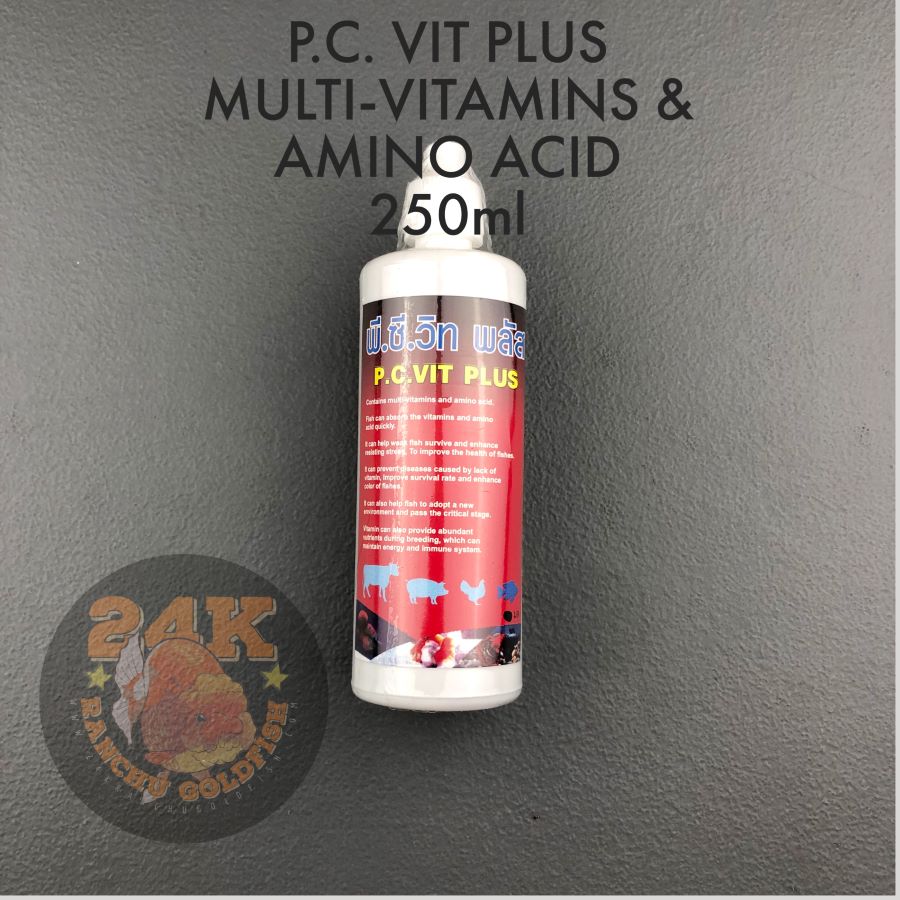 P.C. Vit Plus (pcvit/pc vit) Multi-Vitamins and Amino Acid for Ornamental Fish and Pets (120ml, 60ml)