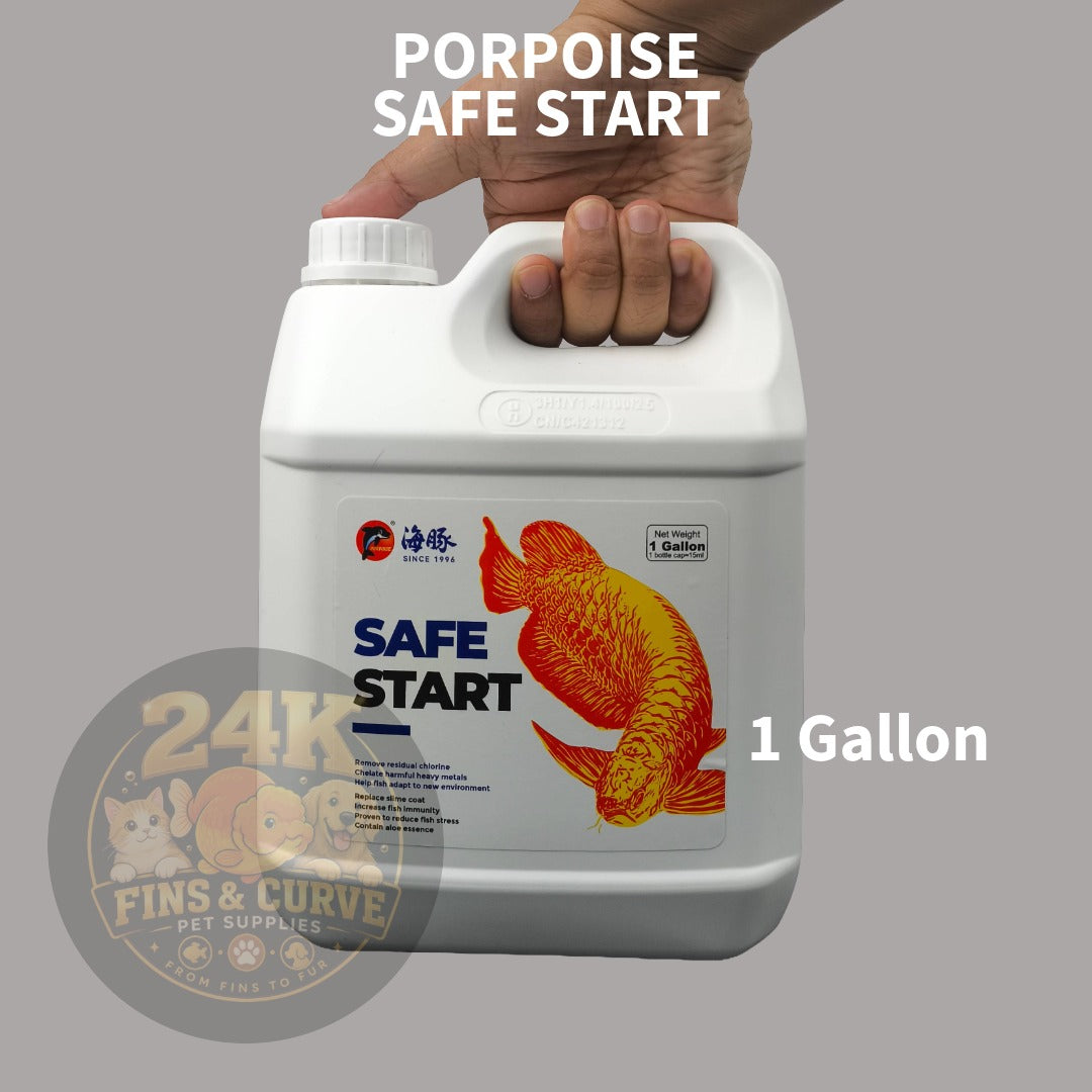 Porpoise Safe Start 2 in 1 Aquarium Water Conditioner Anti Chlorine Dechlorinator 500mL 1L 1Gal