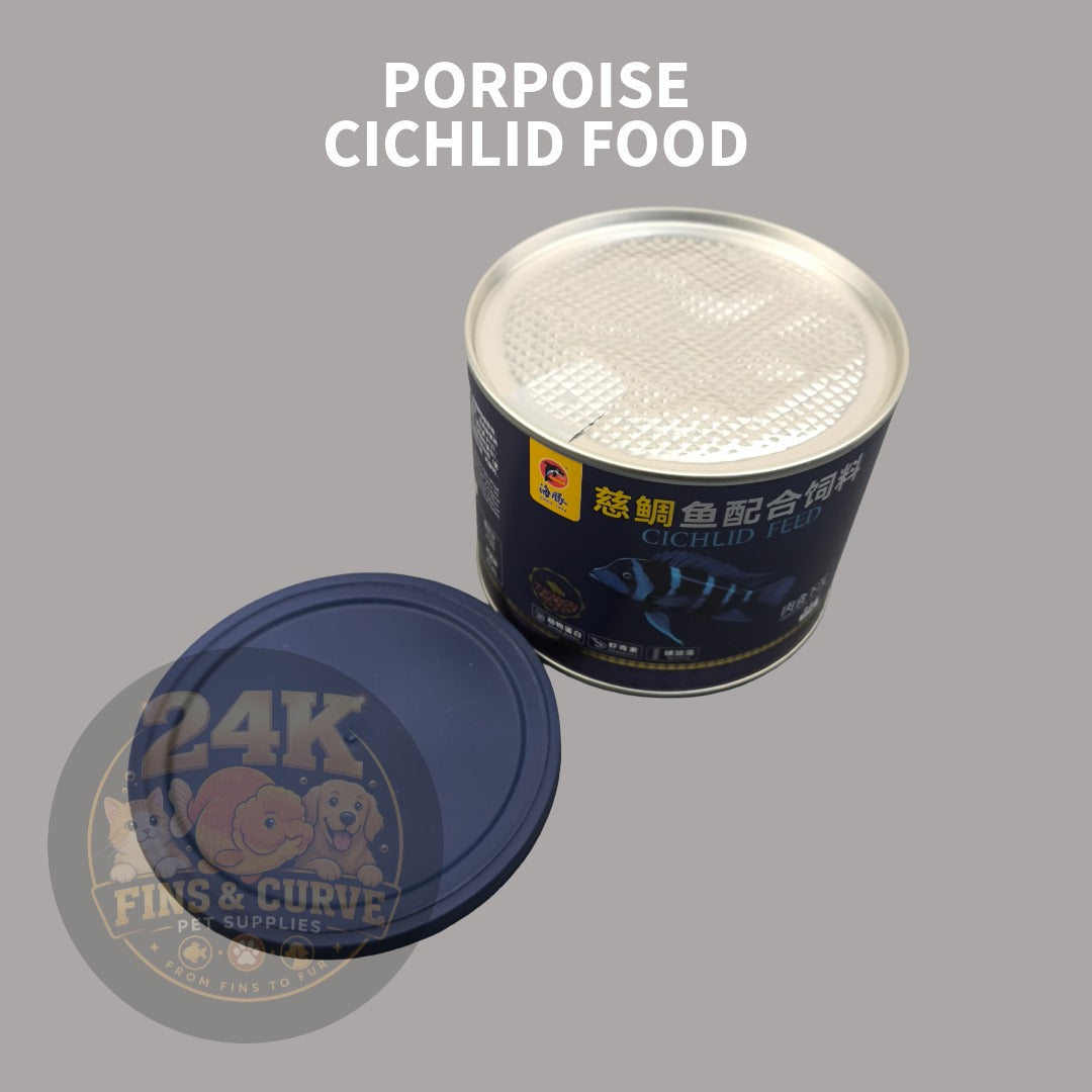 PORPOISE Cichlid Food Pellets High Protein Aquarium Fish Food for African & American Cichlids