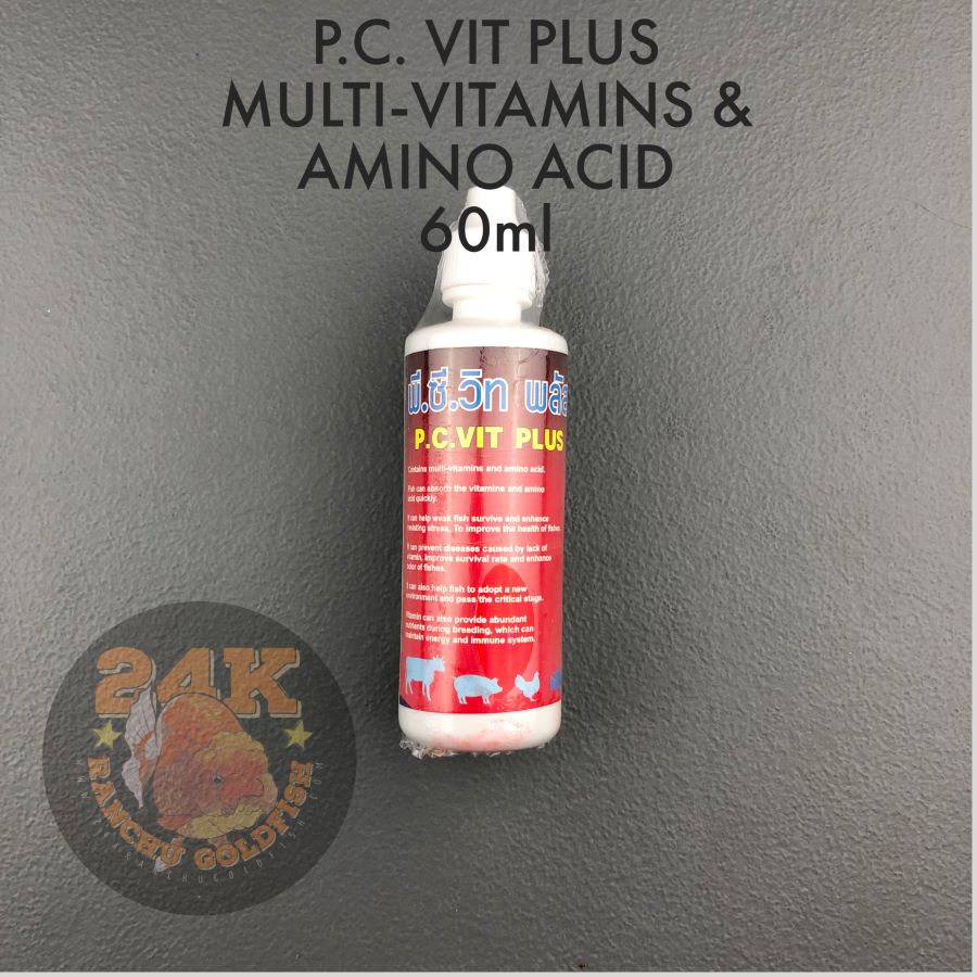 P.C. Vit Plus (pcvit/pc vit) Multi-Vitamins and Amino Acid for Ornamental Fish and Pets (120ml, 60ml)