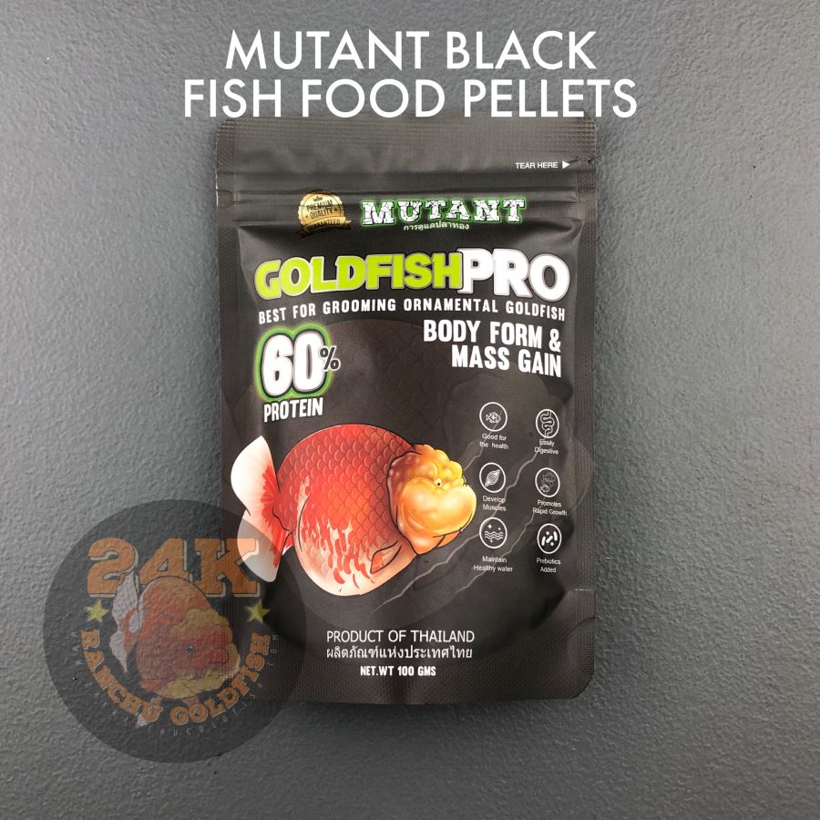 Mutant Black Ornamental Goldfish Pro Pellet Sinking Body Form and Mass Gain Thailand 100g