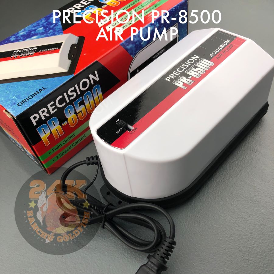 Precision PR-8500 Aquarium Air Pump Dual Outlet 3 Speed Control 6 Watts Heavy Duty Original