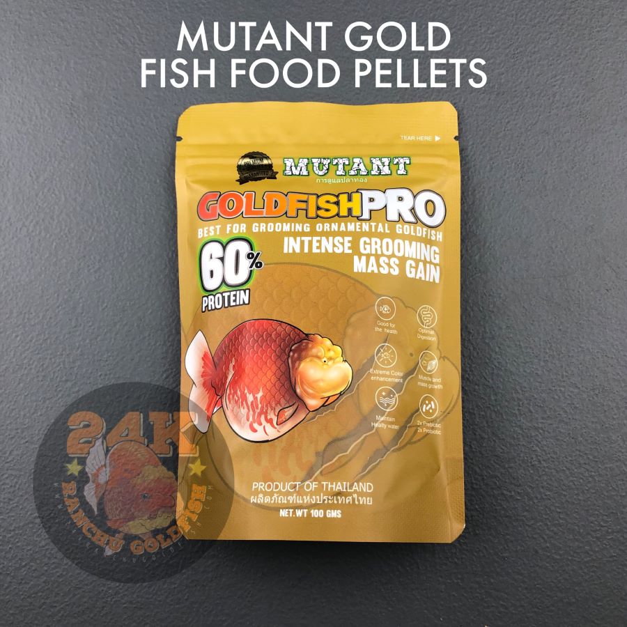 Mutant Gold Ornamental Goldfish Pro Pellet Sinking Intense Grooming and Mass Gain Thailand 100g