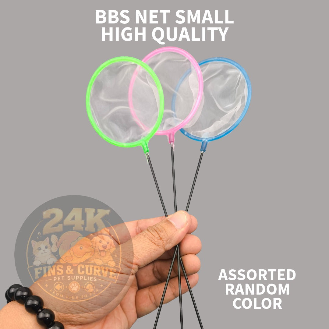 BBS Small Aquarium Fish Net Fine Mesh Catch Net Shrimp Betta Fry Aquatic Net Random Color