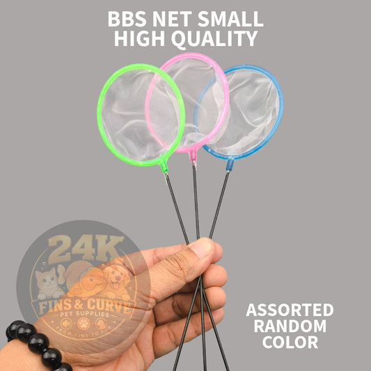 BBS Small Aquarium Fish Net Fine Mesh Catch Net Shrimp Betta Fry Aquatic Net Random Color