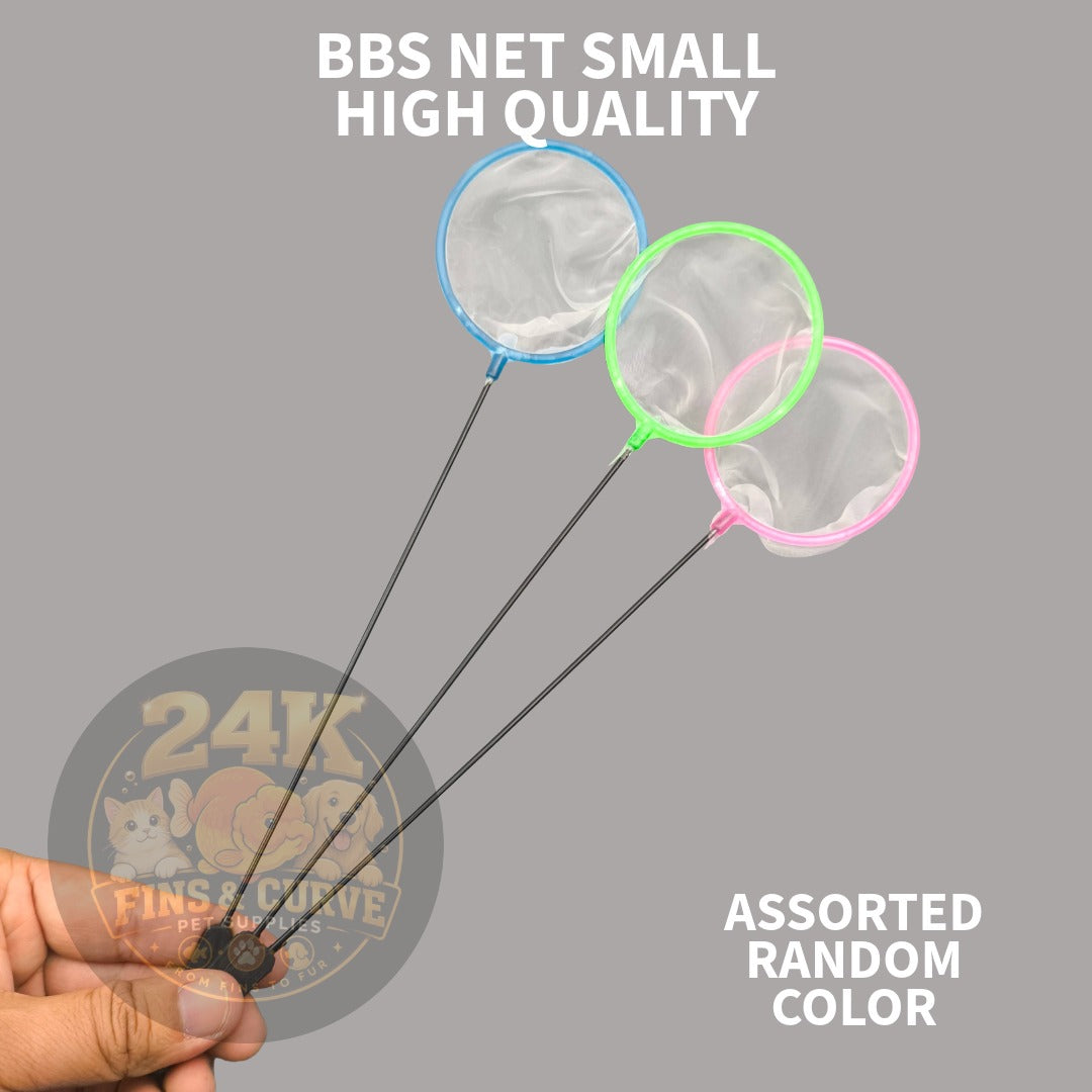 BBS Small Aquarium Fish Net Fine Mesh Catch Net Shrimp Betta Fry Aquatic Net Random Color