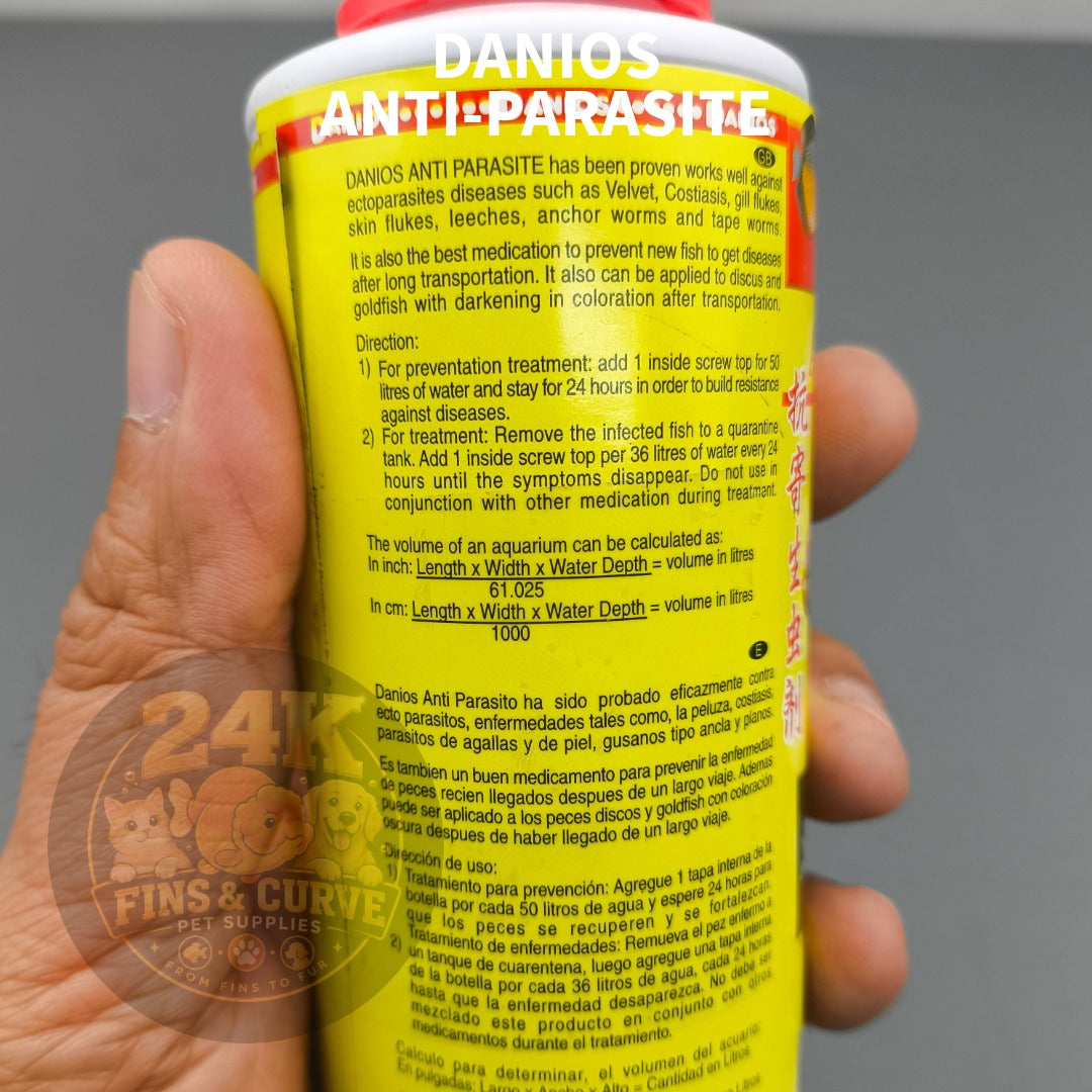 DANIOS Anti-Parasite Aquarium Water Care Solution for Ornamental Fish 110ml 230ml
