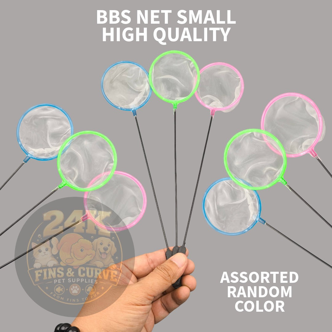 BBS Small Aquarium Fish Net Fine Mesh Catch Net Shrimp Betta Fry Aquatic Net Random Color