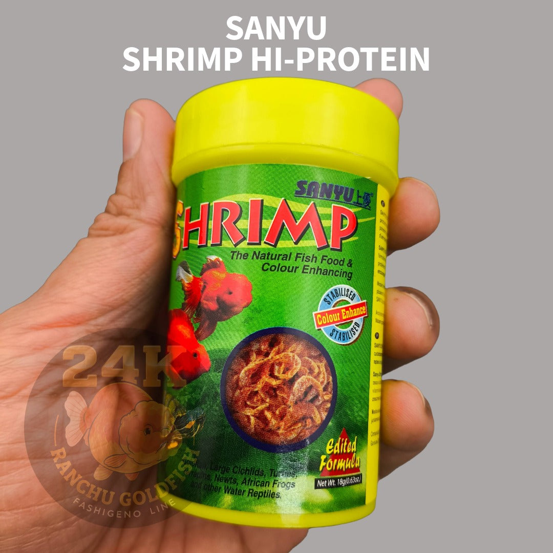 SANYU Shrimp Hi-Protein Fish Food Natural Dried Shrimp for Goldfish, Cichlids, Turtles & Aquatic Pets Color Enhancing