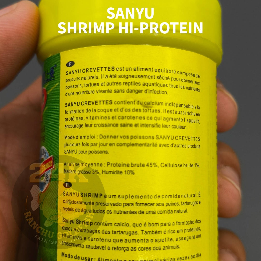 SANYU Shrimp Hi-Protein Fish Food Natural Dried Shrimp for Goldfish, Cichlids, Turtles & Aquatic Pets Color Enhancing