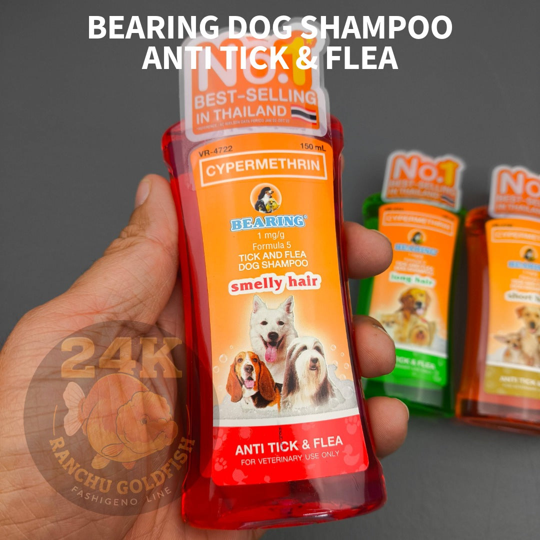 BEARING Dog Shampoo Anti Tick & Flea (Cypermethrin) for Long Hair, Short Hair & Smelly Coat Dogs