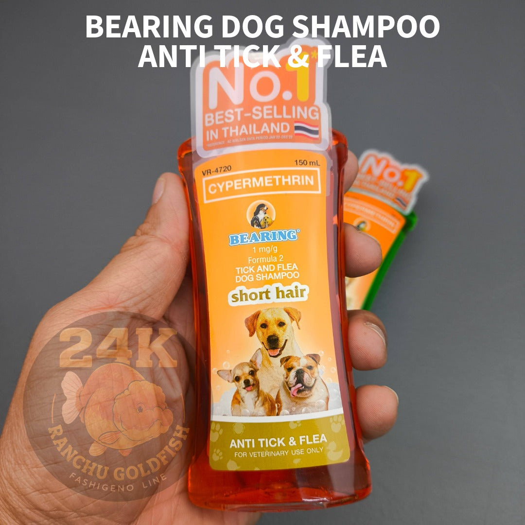 BEARING Dog Shampoo Anti Tick & Flea (Cypermethrin) for Long Hair, Short Hair & Smelly Coat Dogs