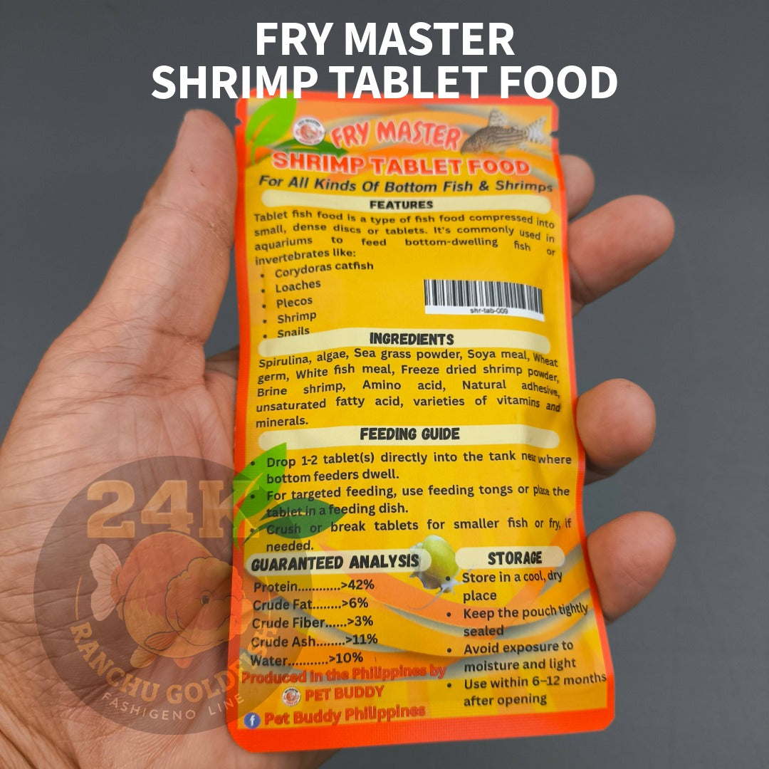 FRY MASTER Shrimp Tablet Food 35g Sinking Tablets for Shrimp, Pleco, Corydoras & Bottom Feeder Fish