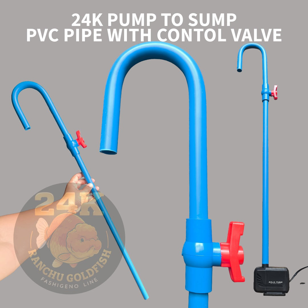 24K Aquarium Pump to Sump PVC Return Line Adjustable Flow Piping with Control Valve