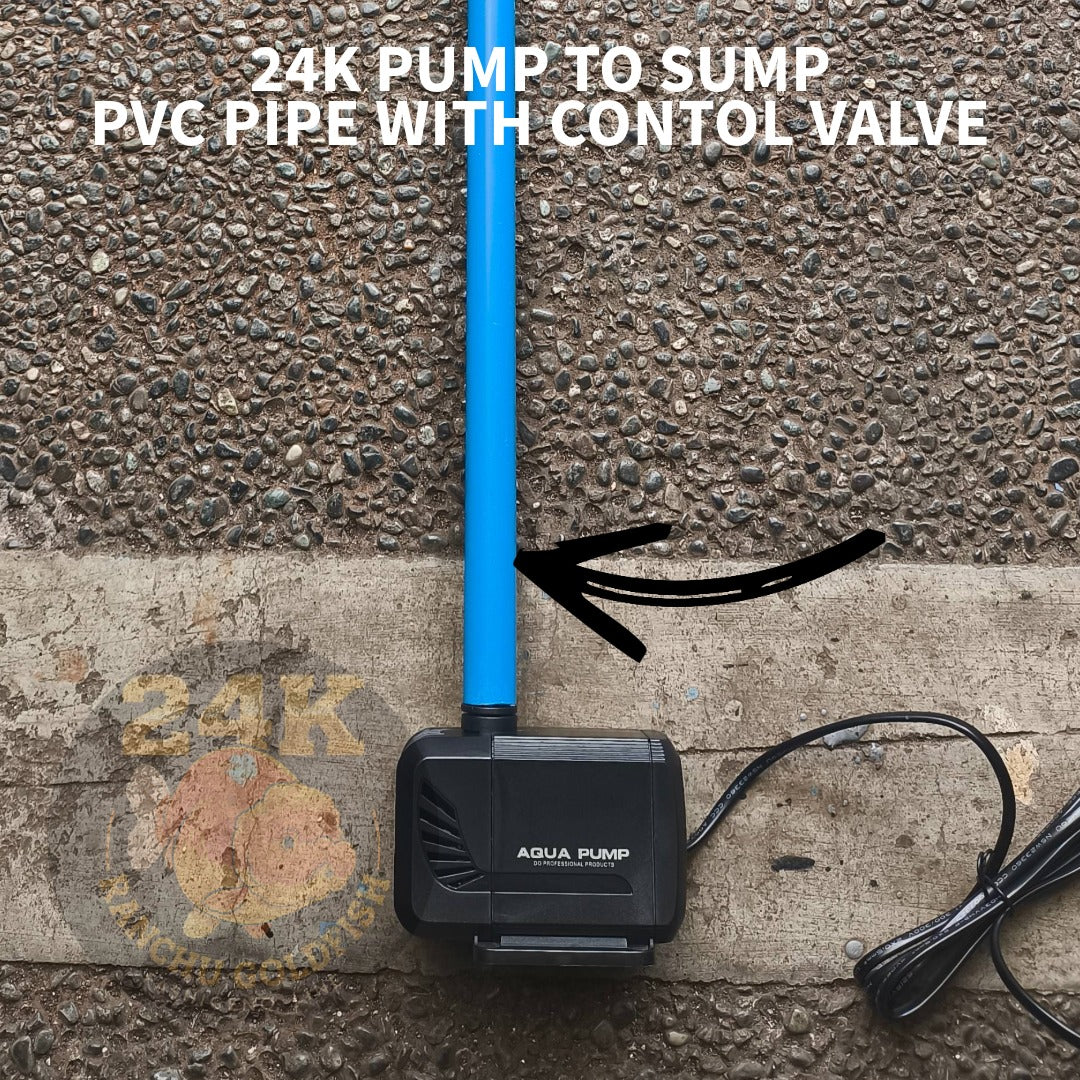 24K Aquarium Pump to Sump PVC Return Line Adjustable Flow Piping with Control Valve