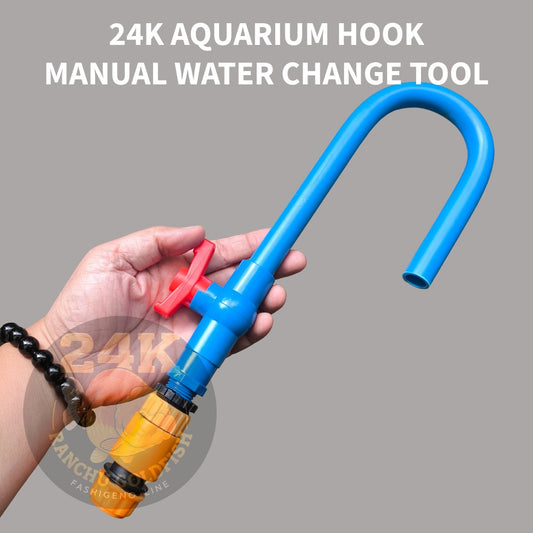 24K Aquarium Hook PVC Water Change Tool With Control Valve & Quick Connector DIY Water Changer for Fish Tank