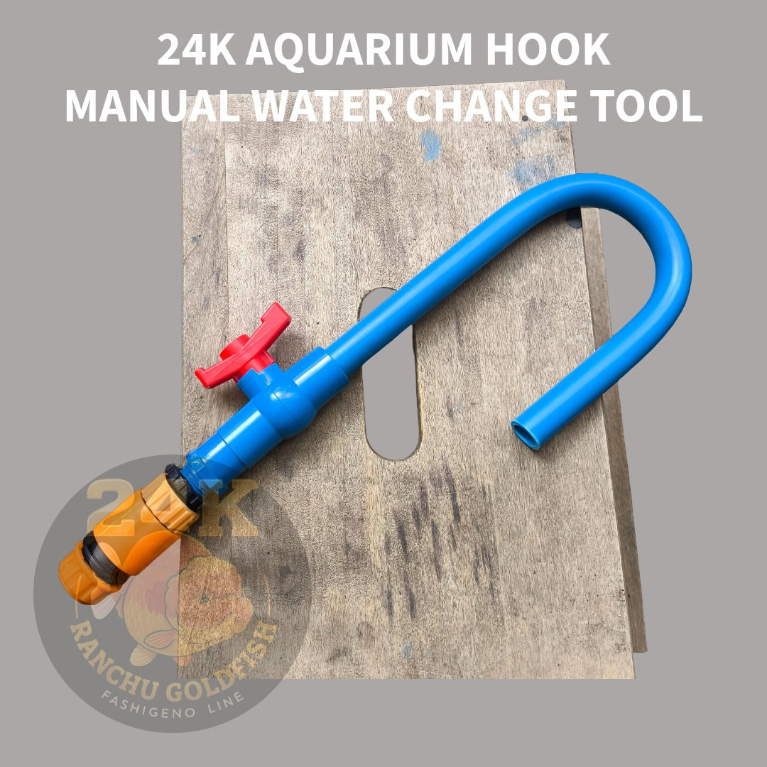 24K Aquarium Hook PVC Water Change Tool With Control Valve & Quick Connector DIY Water Changer for Fish Tank