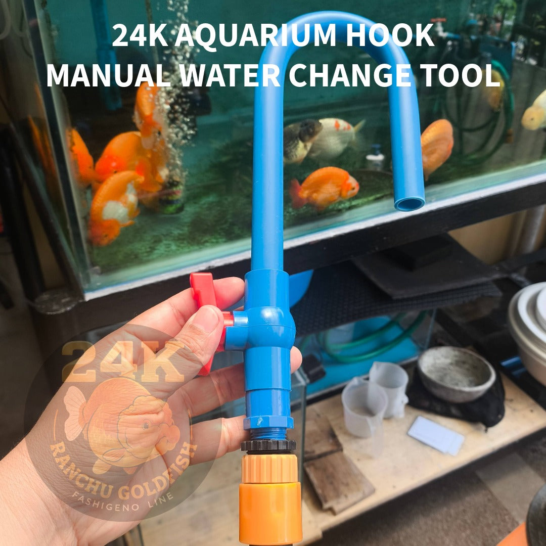 24K Aquarium Hook PVC Water Change Tool With Control Valve & Quick Connector DIY Water Changer for Fish Tank
