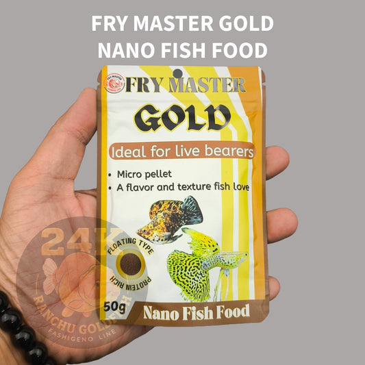 FRY MASTER Gold Nano Fish Food 50g Micro Pellet Floating Feed for Guppy, Molly, Platy & Livebearers