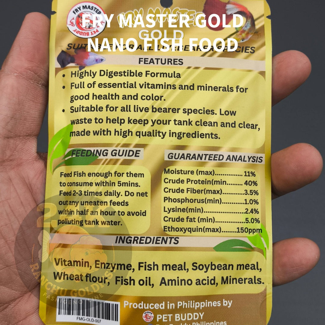 FRY MASTER Gold Nano Fish Food 50g Micro Pellet Floating Feed for Guppy, Molly, Platy & Livebearers