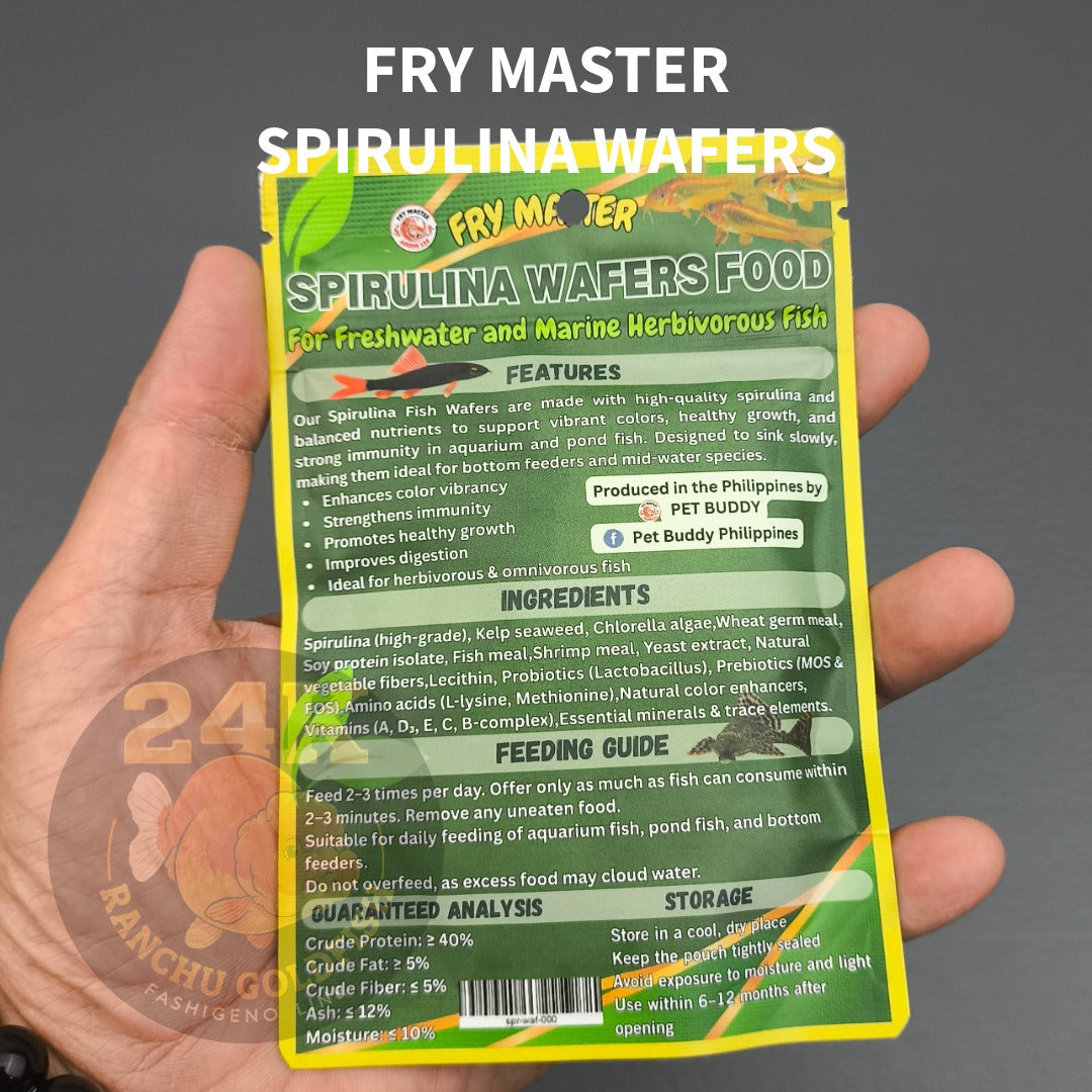 FRY MASTER Spirulina Wafers 50g Algae Wafer Food for Pleco, Catfish & Bottom Feeders Slow Sinking Fish Food