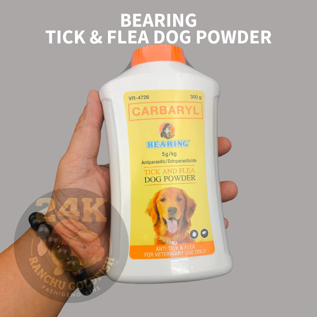 BEARING Tick & Flea Dog Powder Anti-Parasite Powder (Carbaryl) Kills Ticks, Fleas & Mites Dog Grooming Treatment