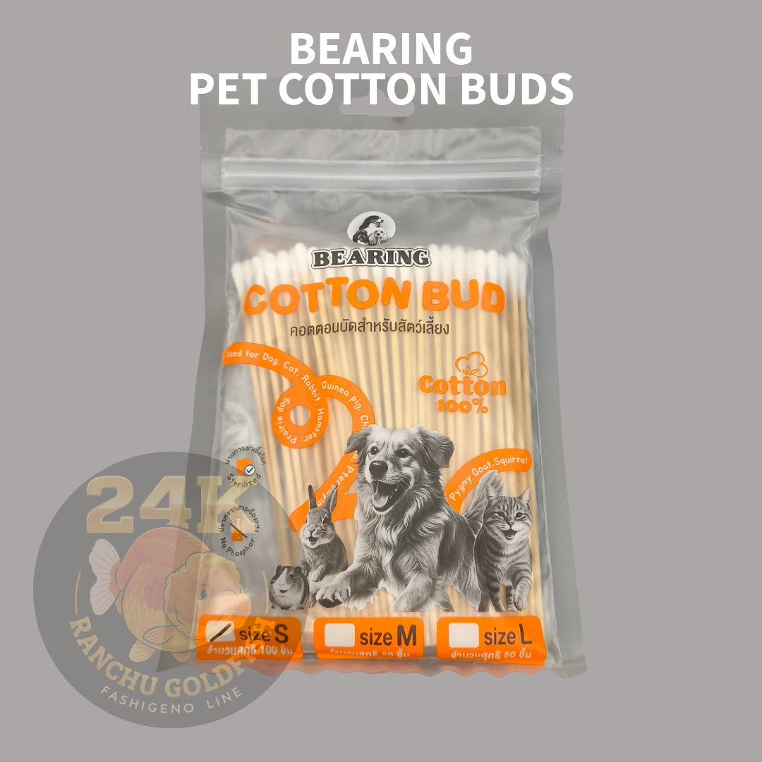 BEARING Pet Cotton Buds 100 PCS Dog & Cat Ear Cleaning Swabs Pet Grooming Cotton Tips