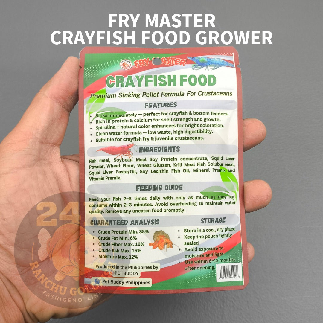 FRY MASTER Crayfish Food Grower Sinking Pellets for Shrimp Lobster Crab Feed Diet Daily
