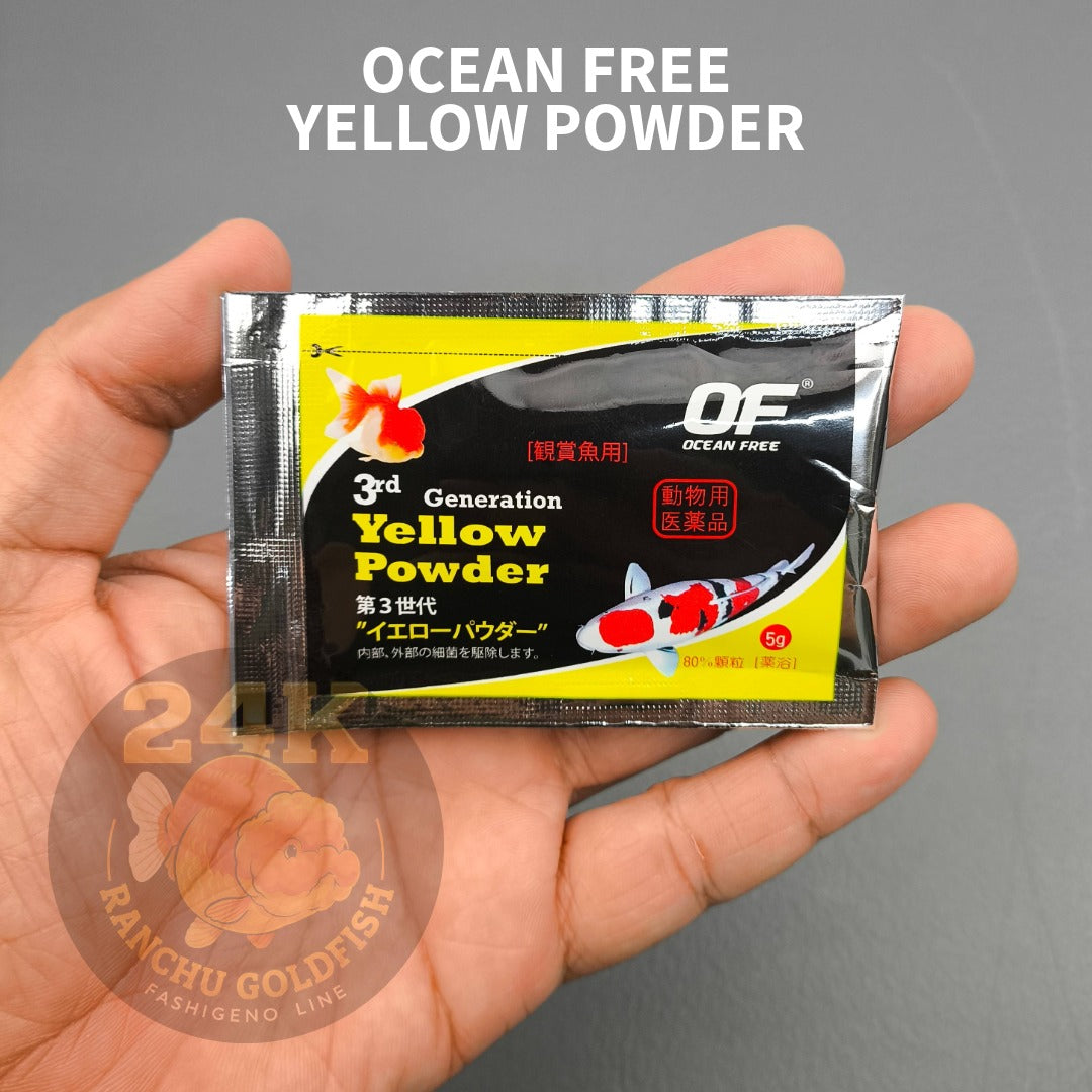 Ocean Free Yellow Powder 5g Sachet Aquarium Water Care Support for Koi Goldfish Arowana Use