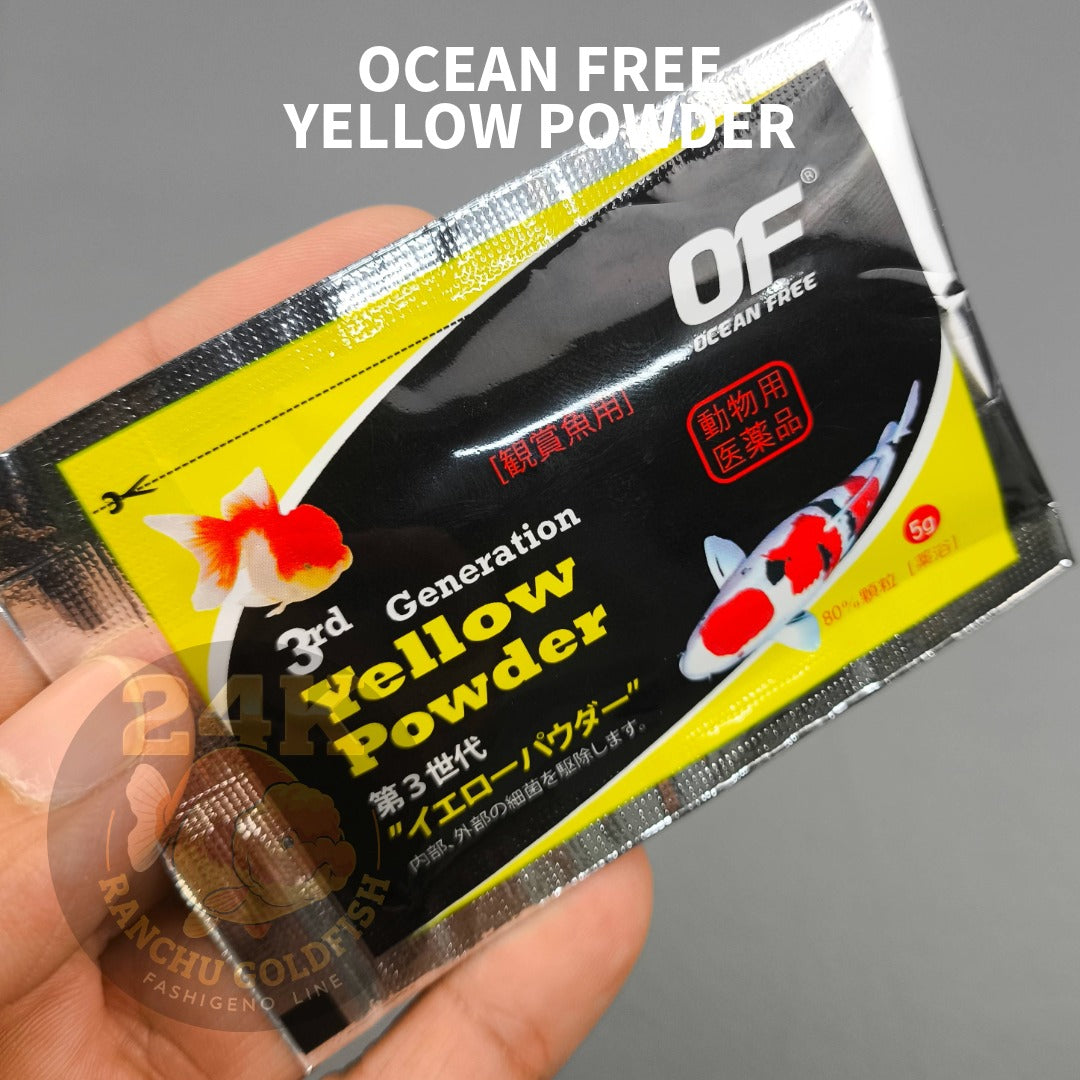 Ocean Free Yellow Powder 5g Sachet Aquarium Water Care Support for Koi Goldfish Arowana Use