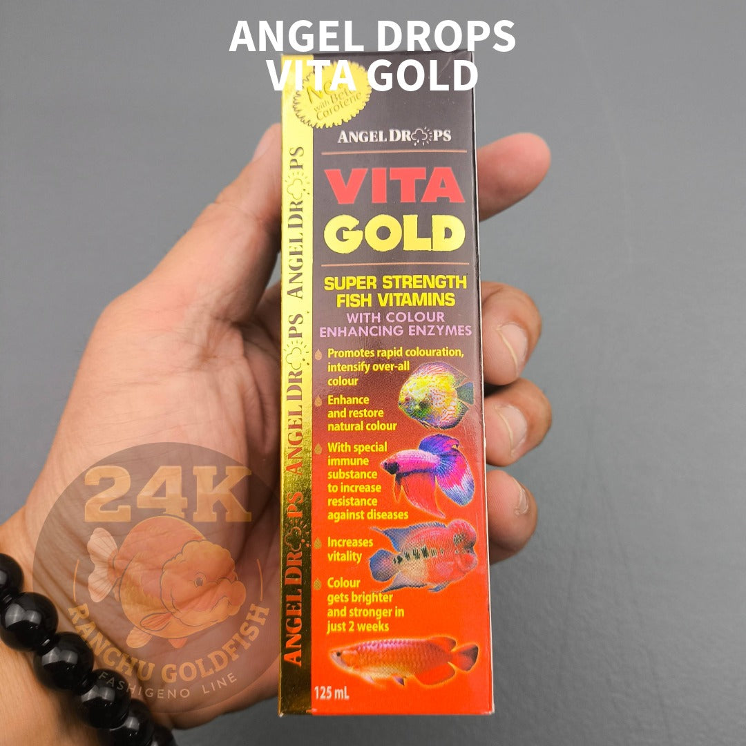 Angel Drops Vita Gold Fish Vitamins 125mL Color Enhancer for Aquarium Freshwater Fish
