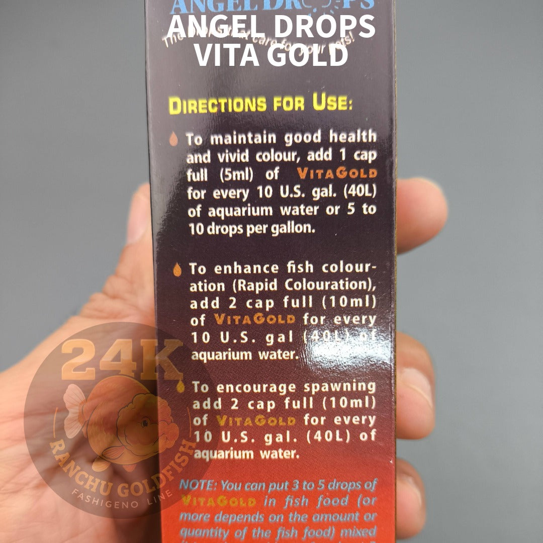 Angel Drops Vita Gold Fish Vitamins 125mL Color Enhancer for Aquarium Freshwater Fish
