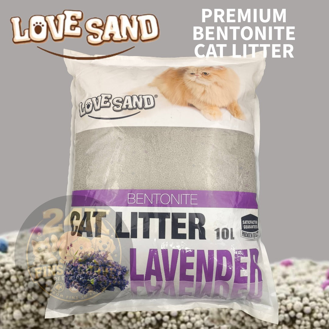 LOVE SAND Premium Bentonite Cat Litter (White Bag) Fast Clumping Low Dust Odor Control Cat Sand