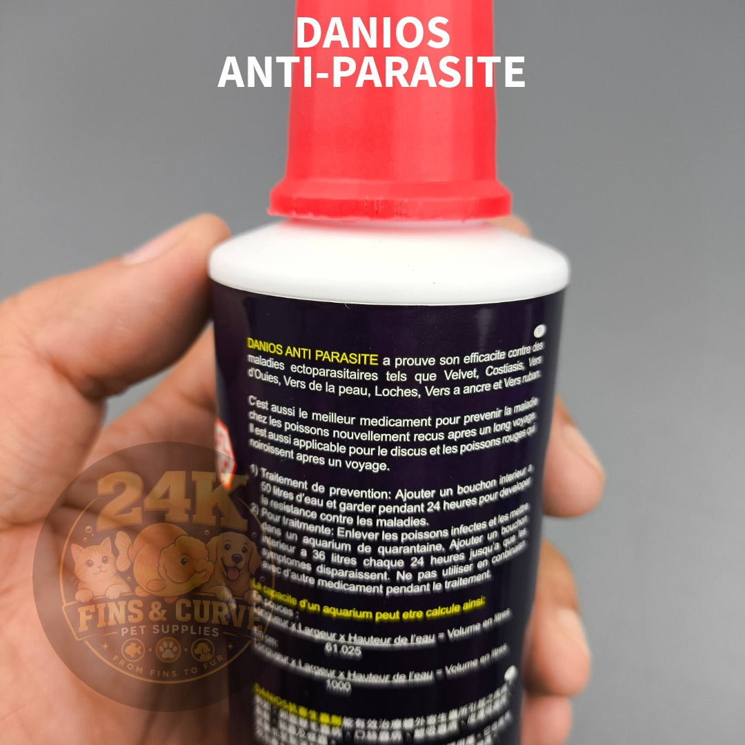 DANIOS Anti-Parasite Aquarium Water Care Solution for Ornamental Fish 110ml 230ml